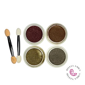 Pó cromado kit com 4 unidades modelo