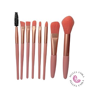 Pincel para maquiagem mini com 8 unidades