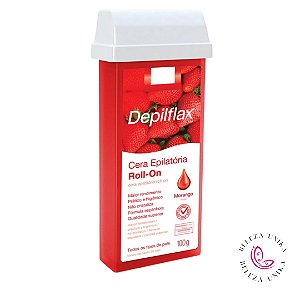 Cera Refil Roll On Depilflax Morango 100g