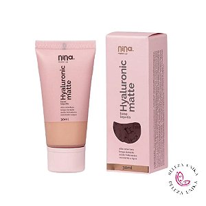 Base Líquida  Hyaluronic Matte Cor 2.5 30ml - Nina Makeup