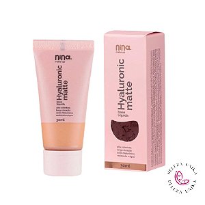 Base Líquida  Hyaluronic Matte Cor 04 30ml - Nina Makeup