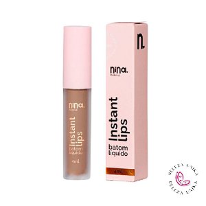 Batom Líquido Instant Lips Doce Desejo  4ml - Nina makeup