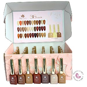 Kit Esmalte em Gel Coleção brown com 36 Uni 18ml