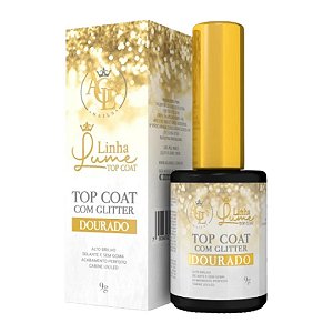 Top Coat com Glitter Dourado 9g - AGL LINHA LUME