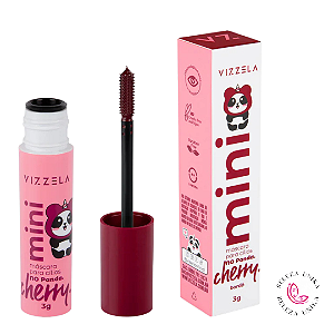 Mini Máscara Para Cílios No Panda Cherry  Bordô 3g - Vizzela