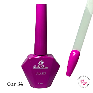 Esmalte em Gel Bella Rosa 20ml Coleção Elegância Cor 34