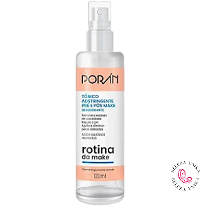 Tônico Adstringente Pré e Pós Make 120ml Porán