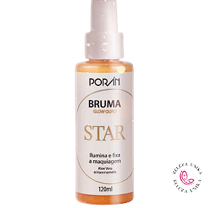 Bruma Glow Ouro Star Matte Fixador De Maquiagem Porán 120ml