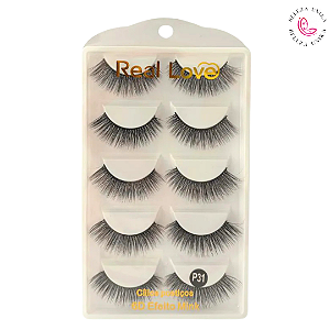 Cílios Postiços 6D Efeito Mink P31 7 Pares - Real Love