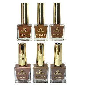 Esmalte Bella Rosa Coleção 06 Tons Marrons