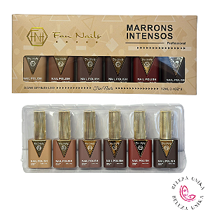 Kit Esmalte em Gel Marrons Intensos - Fan Nails