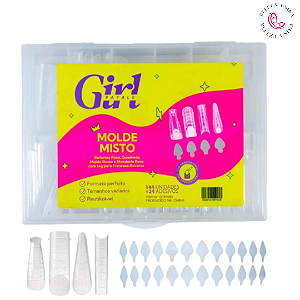 Molde Misto F1 Bailarina Raso, Quadrado, Russo e Mandorla Raso 144pçs + 24 Adesivos -  Girl Fatale