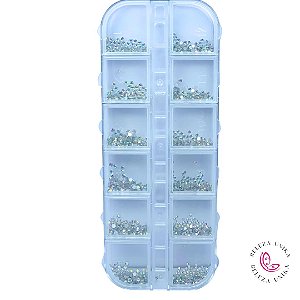 Strass Cartela com 12 divisões Furta Cor