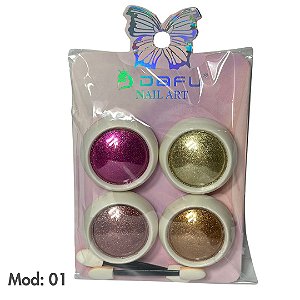 Pó cromado kit com 4 unidades Mod. 01