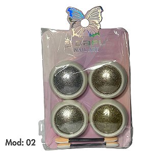 Pó cromado kit com 4 unidades Mod. 02