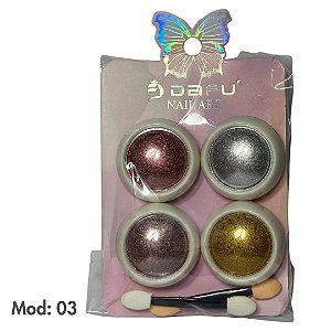Pó cromado kit com 4 unidades Mod. 03