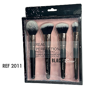 Kit De Pincéis Real Perfection 4 Pç Classic Black - Ref 2011