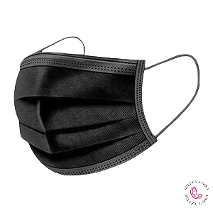 Máscara Descartável Simples 50 unidades (Preta) - Santa Clara
