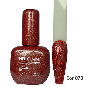 Esmalte em Gel Hello Mini Coleção Glitter Cor 70