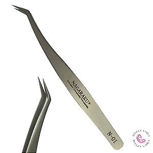 Pinça Nagaraku N-01 Para Extensão De Cílios Ponta Curva