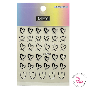 Adesivo Decorativo de Coração Preto - Mey