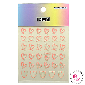 Adesivo Decorativo de Coração Rosa Baby - Mey