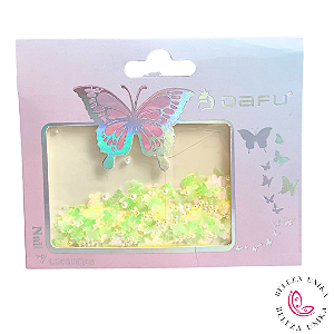 Decoração Borboleta Holográfica Amarela - Dafu