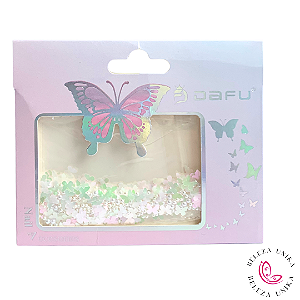 Decoração Borboleta Holográfica Branca - Dafu