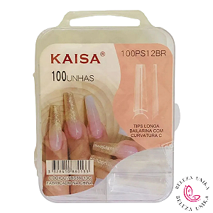 Tips Longa Bailarina com Curvatura C  Tranparente  - Kaisa