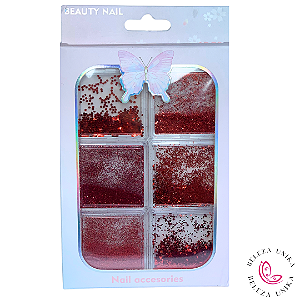 Decoração Glitter Cartela Vermelha