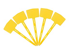 Kit 100 Vareta Plástica para Identificação de Plantas 15 cm - Cor Amarelo