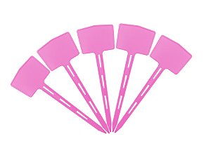 Kit 20 Vareta Plástica para Identificação de Plantas 15 cm - Cor Rosa
