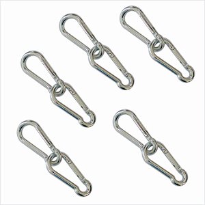 Kit 10 Mosquetão + 4 Pino Trava Redondo Puxe Injetado