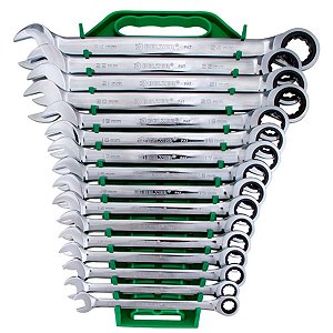 JOGO DE CHAVES COMBINADA CATRACA BELZER 8-24MM 16 PC