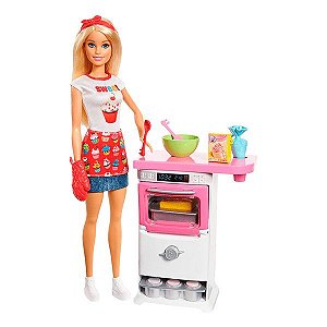 Boneca Barbie Chef de Bolinhos Com Acessórios Mattel