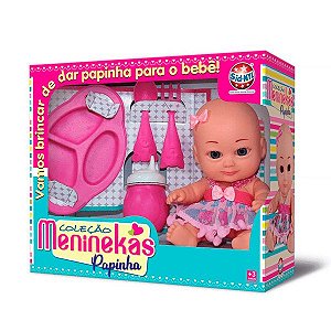 Boneca Coleção Meninekas Papinha 22cm +4 Itens Sid-Nyl