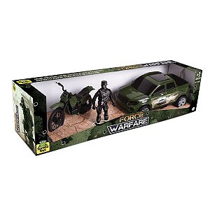 Kit Carro Force Warfare com acessórios samba toys