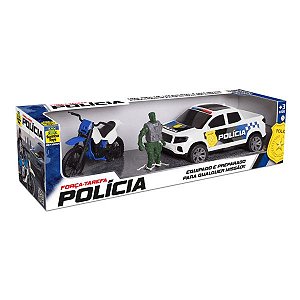 Kit Carro Força Tarefa Polícia com acessórios Samba Toys