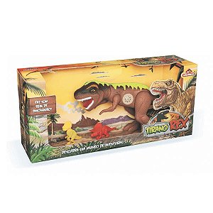 Dinossauro com Som Tirano Rex e miniaturas Adijomar