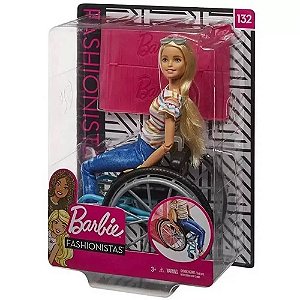 Boneca Barbie Fashionista com Cadeira de rodas 132 Mattel