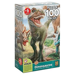 Quebra-Cabeça 100 Peças Dinossauros Grow