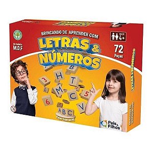 Jogo Brincando de Aprender com Letras e Números Pais e Filhos