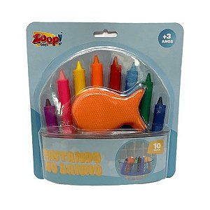 Coleção Lápis de Cera Para o Banho 10 Peças Zoop Toys