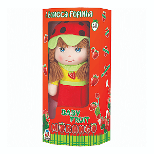 Boneca de Pano Baby Fruit Morango Braskit