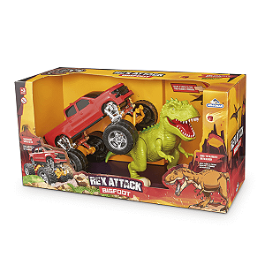 Dinossauro Rex Attack Bigfoot com Carrinho Adijomar