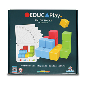 Follow Blocks Jogo Educativo em Madeira Polibrinq