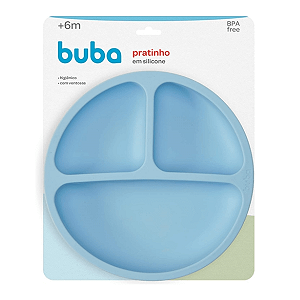 Pratinho em Silicone com Ventosas Azul Buba