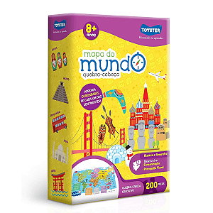 Quebra-Cabeças Mapas do Mundo 200 Peças Toyster