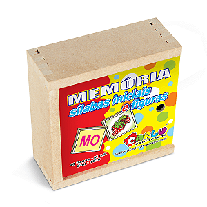 Jogo da Memória Sílabas Iniciais e Figuras MDF 40 Peças Carlu