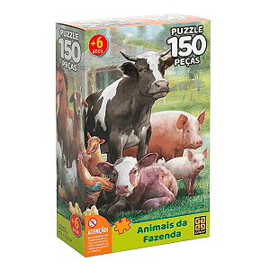 Quebra-Cabeça 150 peças Animais da Fazenda Grow